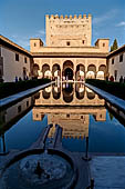 Alhambra  Palace of the Court of Myrtles (Patio de los Arrayanes), also known as the Comares Palace. 