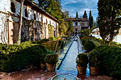 Alhambra  The Patio de la Acequia (Water Garden Courtyard) in the Generalife, south pavilion in background 