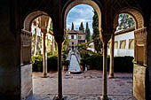 Alhambra  The Patio de la Acequia (Water Garden Courtyard) in the Generalife. View from north pavilion arcade 