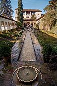 Alhambra  The Patio de la Acequia (Water Garden Courtyard) in the gardens of the Generalife. 