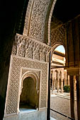 Alhambra  The Court of the Lions (Patio de los Leones). Detail of carved niche in intrados of archway 