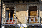 Adrano (Catania) - Detail of the characteristic balcony of Sicilian towns. 