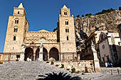 The cathedral of Cefal - The facade (dated from 1240) framed by the two mighty towers.