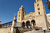 The cathedral of Cefal - The facade (dated from 1240) framed by the two mighty towers.