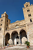 The cathedral of Cefal - The facade (dated from 1240) framed by the two mighty towers.