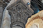 The cathedral of Cefal - Figured capitals at the side of the triumphal arch. 