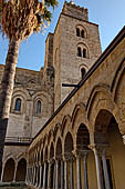 The cathedral of Cefal - The cloister. View of the West colonnade. 