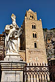 The cathedral of Cefal - The towers, lightened by mullioned windows, are different one from the other. 