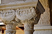 The cathedral of Cefal - The cloister. Capitals of the south side: Noah's Ark. 