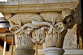 The cathedral of Cefal - The cloister. Capitals of the south side: Fabulous creatures and birds of prey. 