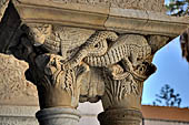 The cathedral of Cefal - The cloister. Capitals of the south side: Fabulous creatures and birds of prey. 