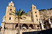 The cathedral of Cefal - The facade (dated from 1240) framed by the two mighty towers. 