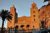 The cathedral of Cefal - The facade warmed by the sunset. 