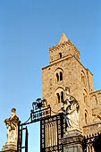 The cathedral of Cefal - The towers, lightened by mullioned windows, are different one from the other. 