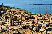 Parco archeologico di Mozia, Stagnone di Marsala. Thophet - sacred area of the phoenician necropolis with cinerary pots