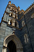 Randazzo - The basilica of St. Mary. The neo-gothic bell tower (XIX c). 