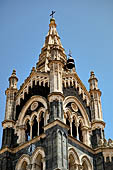 Randazzo - The basilica of St. Mary. The neo-gothic bell tower (XIX c). 