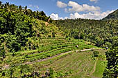 The road to Amed has spectacular scenery with views of rice paddies and plantations around Gunung Lempuyang.