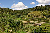 The road to Amed has spectacular scenery with views of rice paddies and plantations around Gunung Lempuyang.