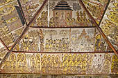 Klungkung - Bali. The Kerta Gosa palace, paintings of the upper levels. 