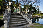 Tirtagangga, Bali - The stone bridges connecting the demon island in the middle of the south pond.