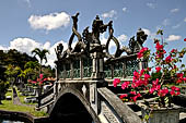 Tirtagangga, Bali - The stone bridges connecting the demon island in the middle of the south pond.