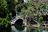 Tirtagangga, Bali - The stone bridges connecting the demon island in the middle of the south pond.