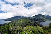 The panoramic point of the Twin Lakes, the larger Lake Buyan and the Lake Tamblingan located in a volcanic caldera.