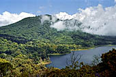 The panoramic point of the Twin Lakes, the larger Lake Buyan and the Lake Tamblingan located in a volcanic caldera.