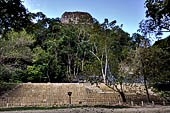 Tikal - The massive Temple IV viewed from below. 