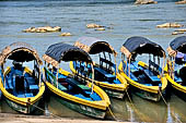 One of the many boats crossing Rio Usumacinta at the Mexican town of Frontera Corozal.