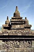 Borobudur - detail of the outer balustrade of the galleries.