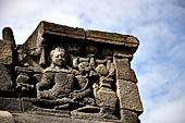 Borobudur - detail of the outer balustrade of the galleries. 