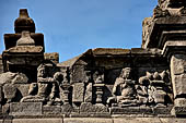 Borobudur - detail of the outer balustrade of the galleries.