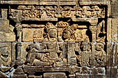 Borobudur reliefs - First Gallery, Northern side - Panel 94. unidentified avadana story with a court scene 