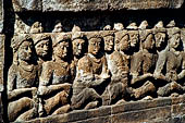 Borobudur reliefs - First Gallery, Northern side - Panel 96. 