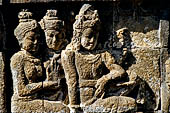 Borobudur reliefs - First Gallery, Northern side - Panel 98. 