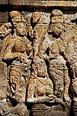 Borobudur reliefs - First Gallery, North-Eastern side - Panel 111. 