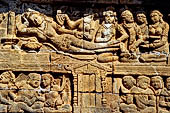 Borobudur reliefs - First Gallery, South-Eastern side - Panel 13. Lalitavistara. Mayadevi's dream