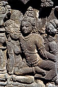 Borobudur, reliefs of the First Gallery balustrade.