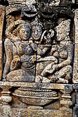 Borobudur, relief of the upper galleries.