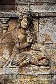 Borobudur, relief of the upper galleries.