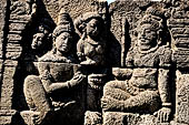 Borobudur, reliefs of the First Gallery balustrade.