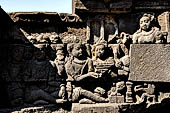 Borobudur, reliefs of the First Gallery balustrade.