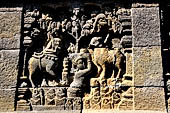 Borobudur, reliefs of the First Gallery balustrade. 