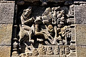 Borobudur, reliefs of the First Gallery balustrade. 