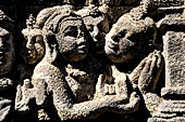 Borobudur, reliefs of the First Gallery balustrade. 