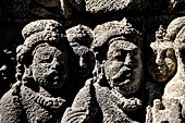 Borobudur, reliefs of the First Gallery balustrade.