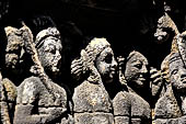 Borobudur, reliefs of the First Gallery balustrade.