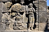 Borobudur, reliefs of the First Gallery balustrade. 